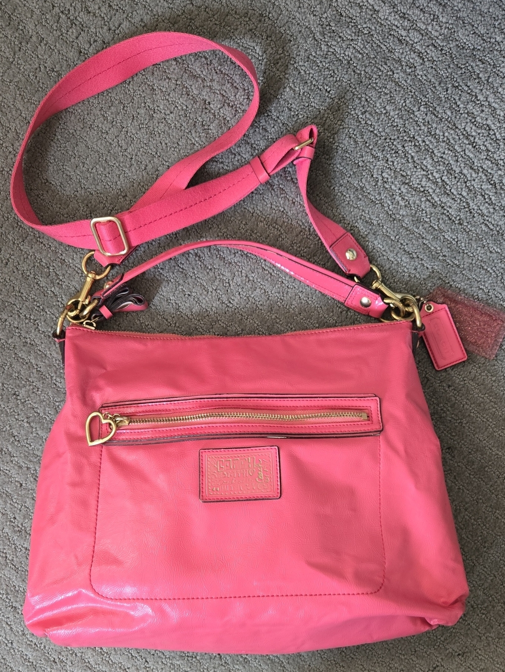 Y2K Coach Poppy Pink Leather Large Hobo Bag
